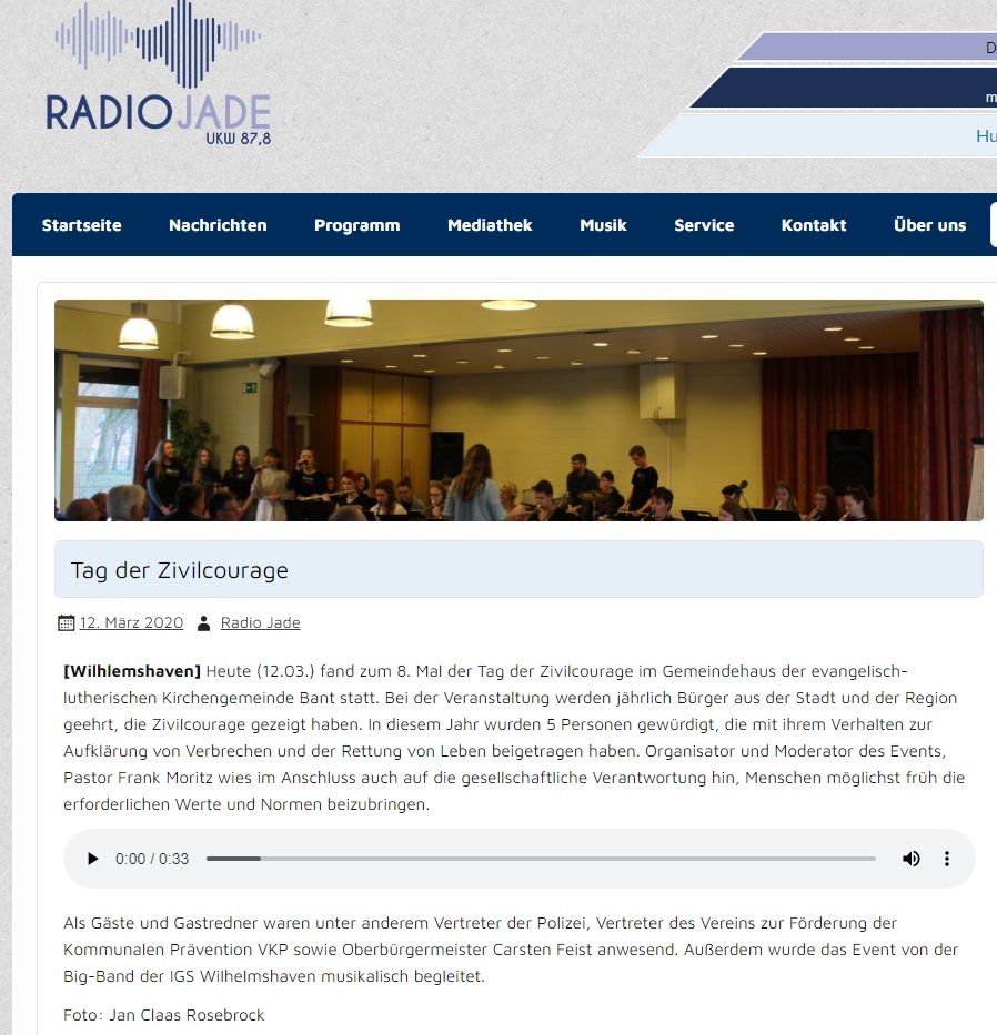 Radio Jade 13 03 2020 Tag der Zivilcourage 2020