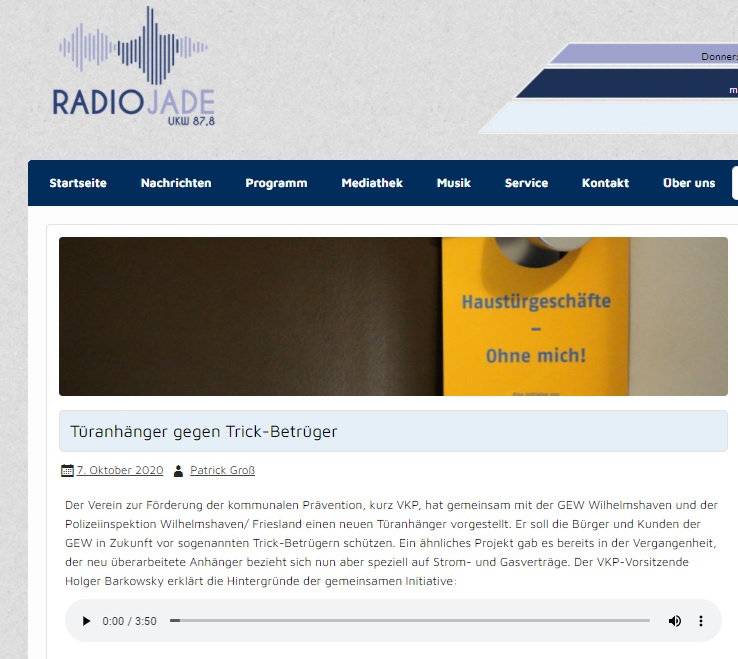 Radio Jade 7 10 2020 Haustürgeschäfte